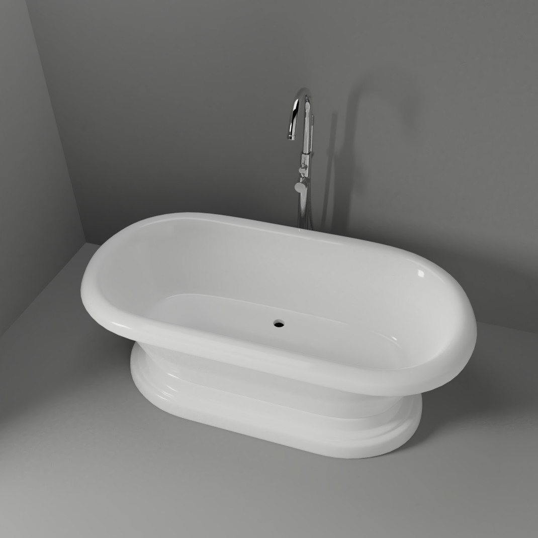 Carlotta 61" Acrylic Double Roll Top Tub on Base