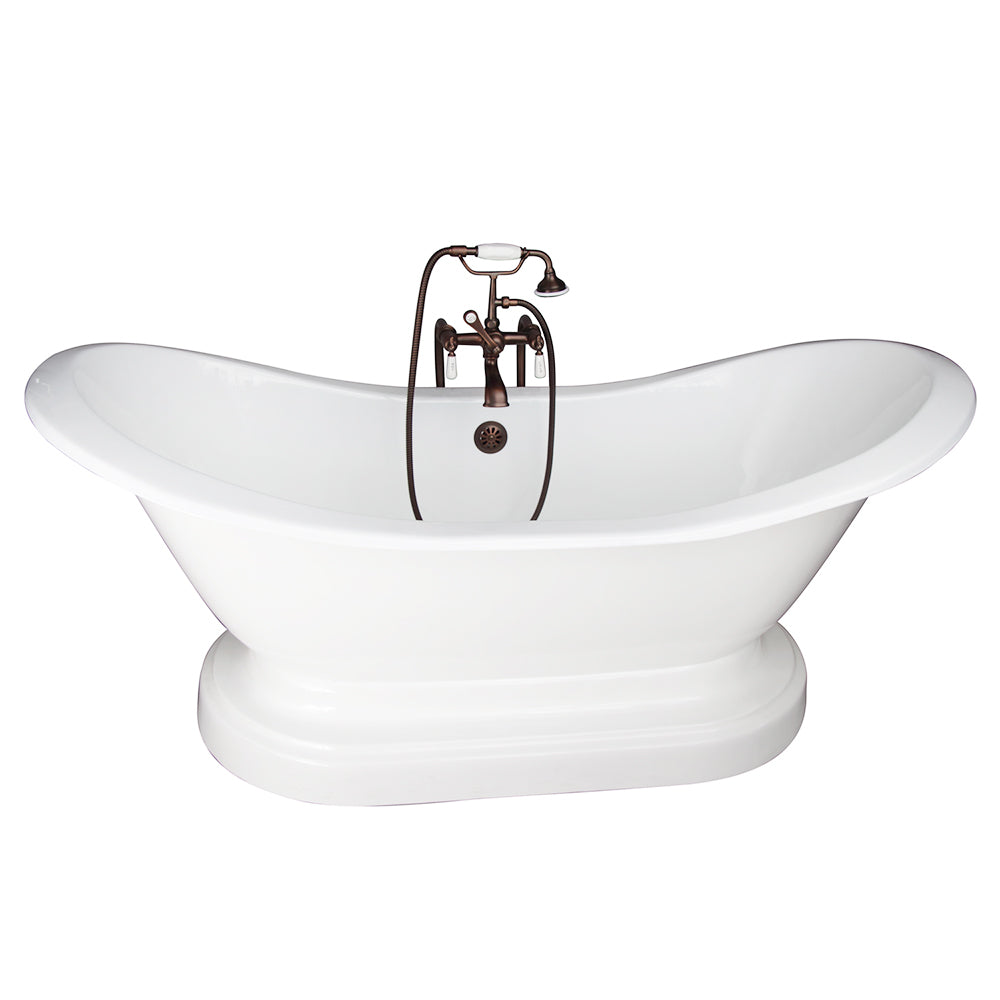 Marshall 72″ Cast Iron Double Slipper Tub Kit – Oil Rubbed Bronze Accessories