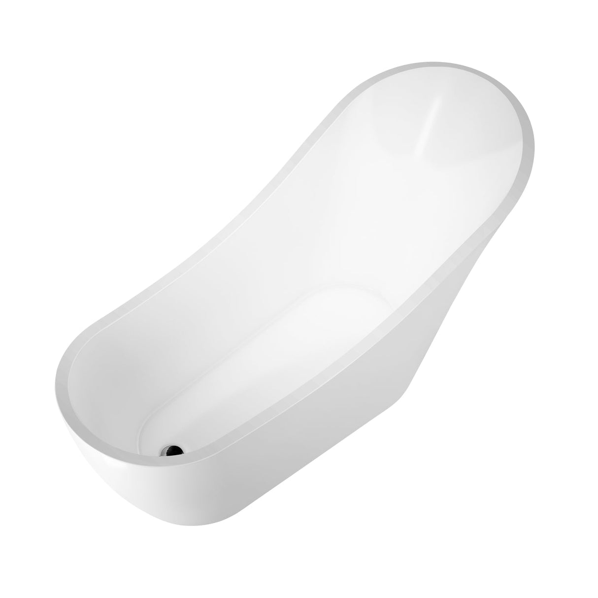 McGuire 70" Acrylic Slipper Tub with Integral Drain and Overflow