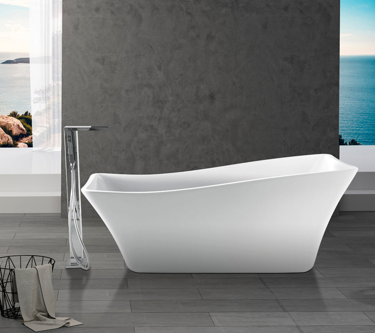Melanie 68" Acrylic Slipper Tub
