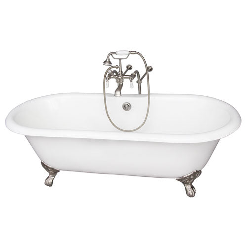 Duet 67″ Cast Iron Double Roll Top Tub Kit – Brushed Nickel Accessories