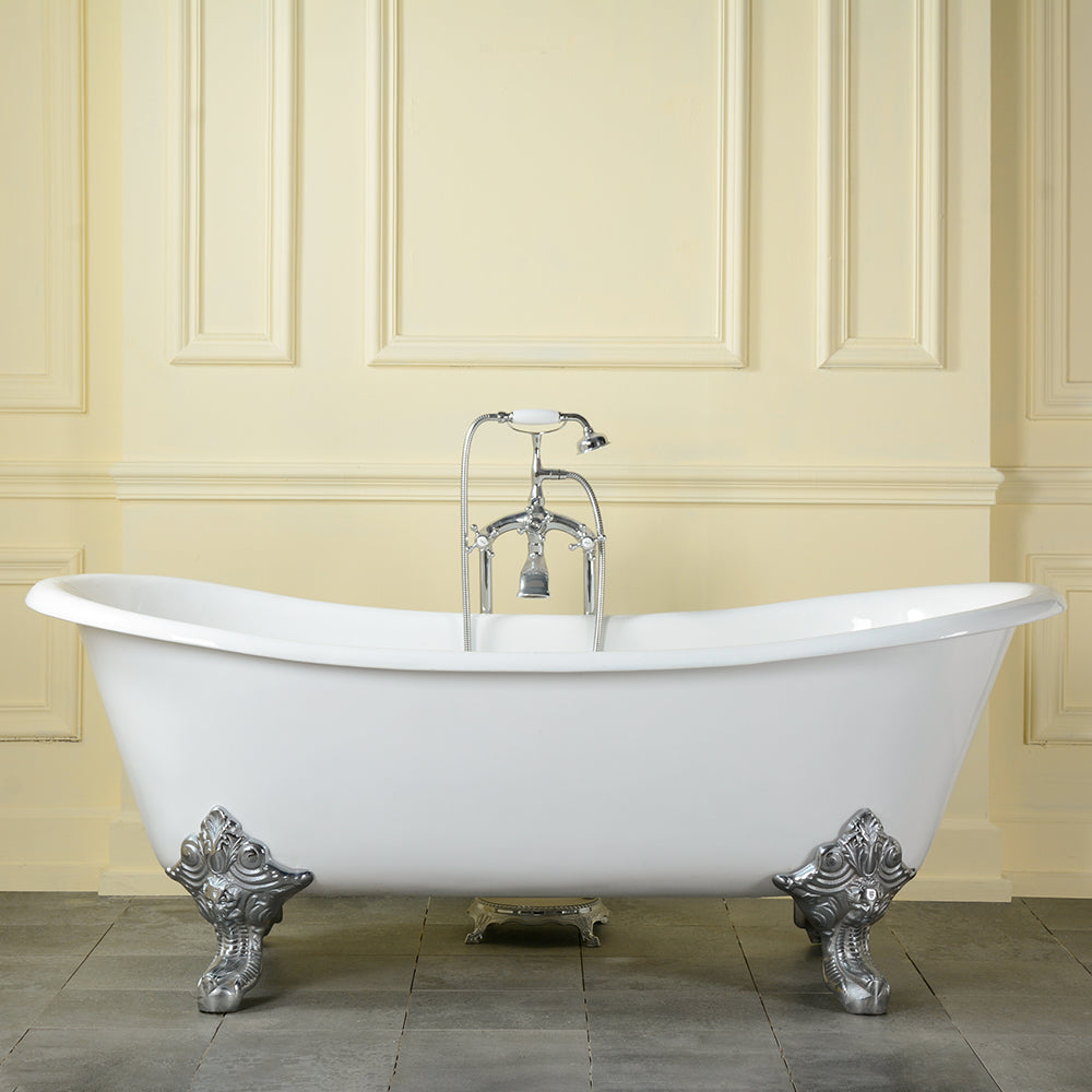 Nelson 72" Cast Iron Double Slipper Tub