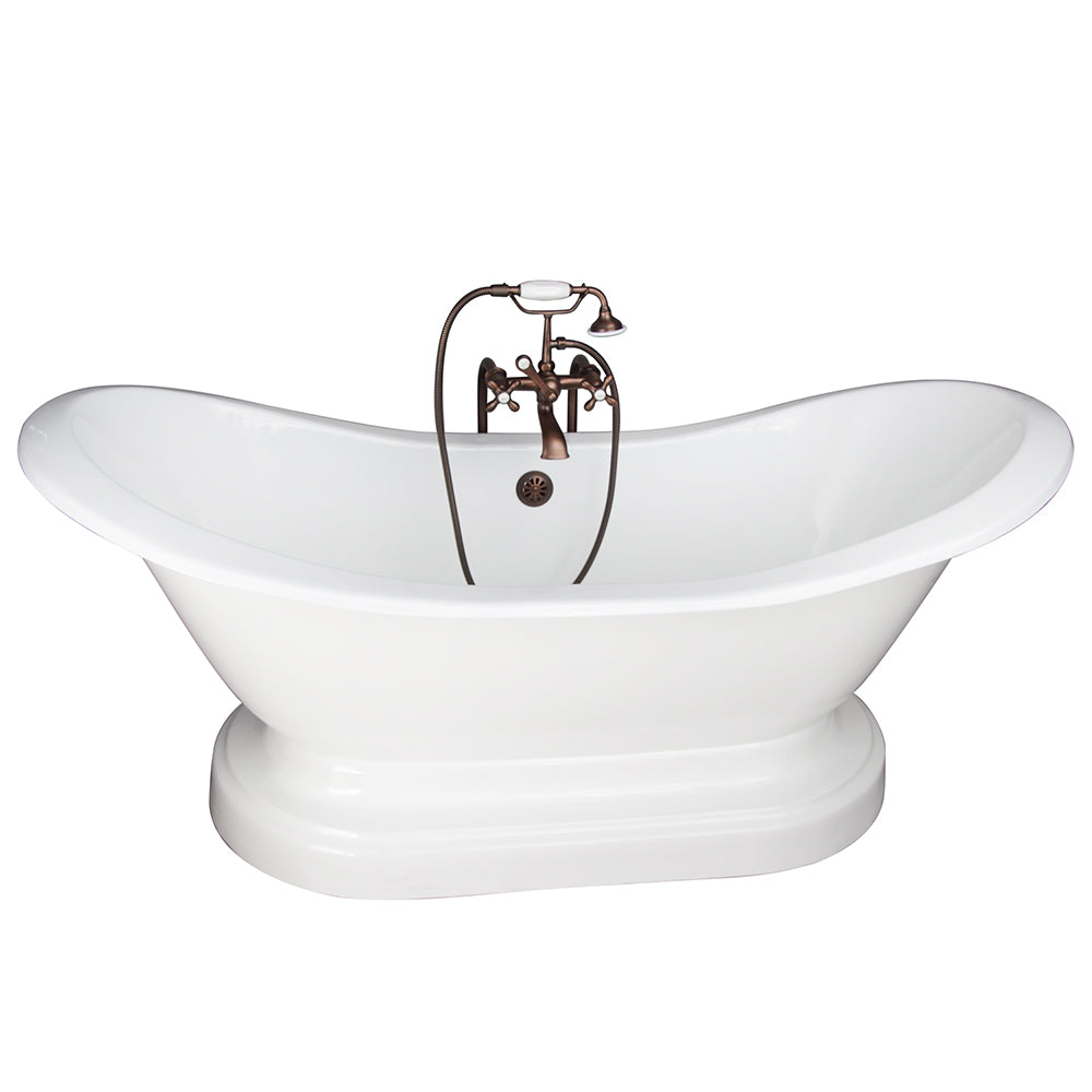 Marshall 72″ Cast Iron Double Slipper Tub Kit – Oil Rubbed Bronze