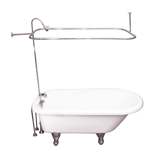 Andover 60″ Acrylic Roll Top Tub Kit in White – Polished Chrome Accessories
