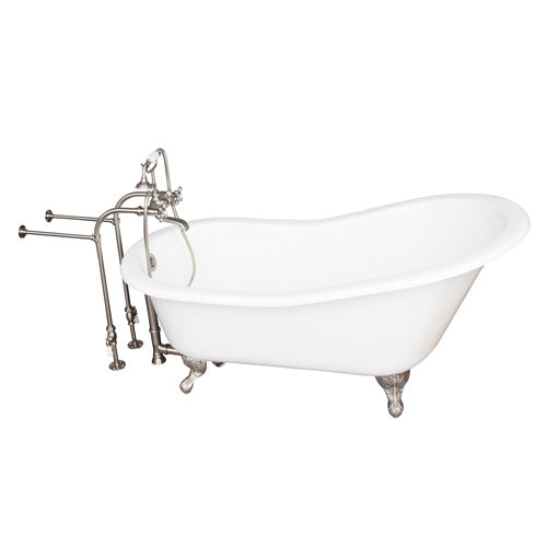 Griffin 61″ Cast Iron Slipper Tub Kit – Brushed Nickel Accessories