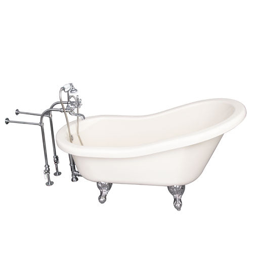 Fillmore 60″ Acrylic Slipper Tub Kit in Bisque – Polished Chrome Accessories