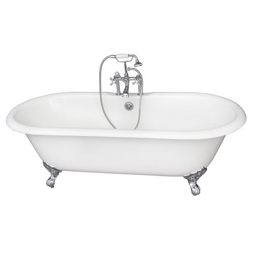 Duet 67″ Cast Iron Double Roll Top Tub Kit – Polished Chrome Accessories