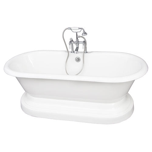 Duet 67″ Cast Iron Double Roll Top Tub Kit – Polished Chrome Accessories