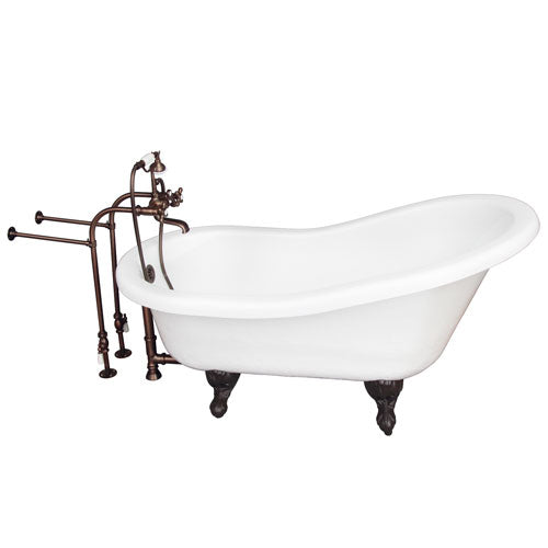 Imogene 67″ Acrylic Slipper Tub Kit in White – Oil Rubbed Bronze Accessories