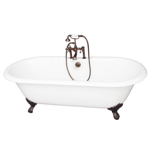 Columbus 61″ Cast Iron Double Roll Top Tub Kit – Oil Rubbed Bronze Accessories