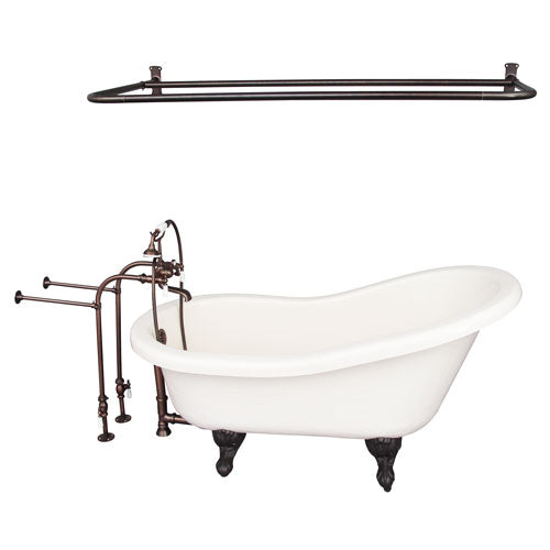 Estelle 60″ Acrylic Slipper Tub Kit in Bisque – Oil Rubbed Bronze Accessories