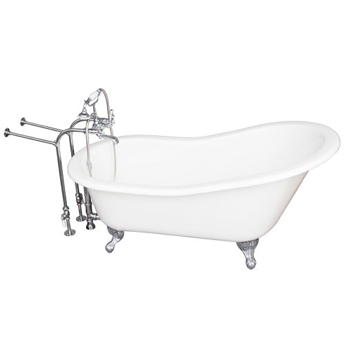 Icarus 67″ Cast Iron Slipper Tub Kit – Polished Chrome Accessories