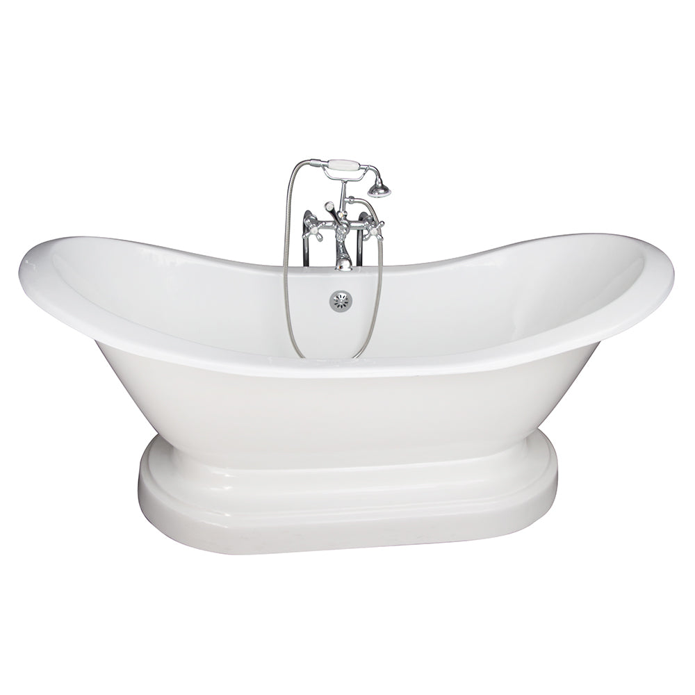 Marshall 72″ Cast Iron Double Slipper Tub Kit – Polished Chrome Accessories