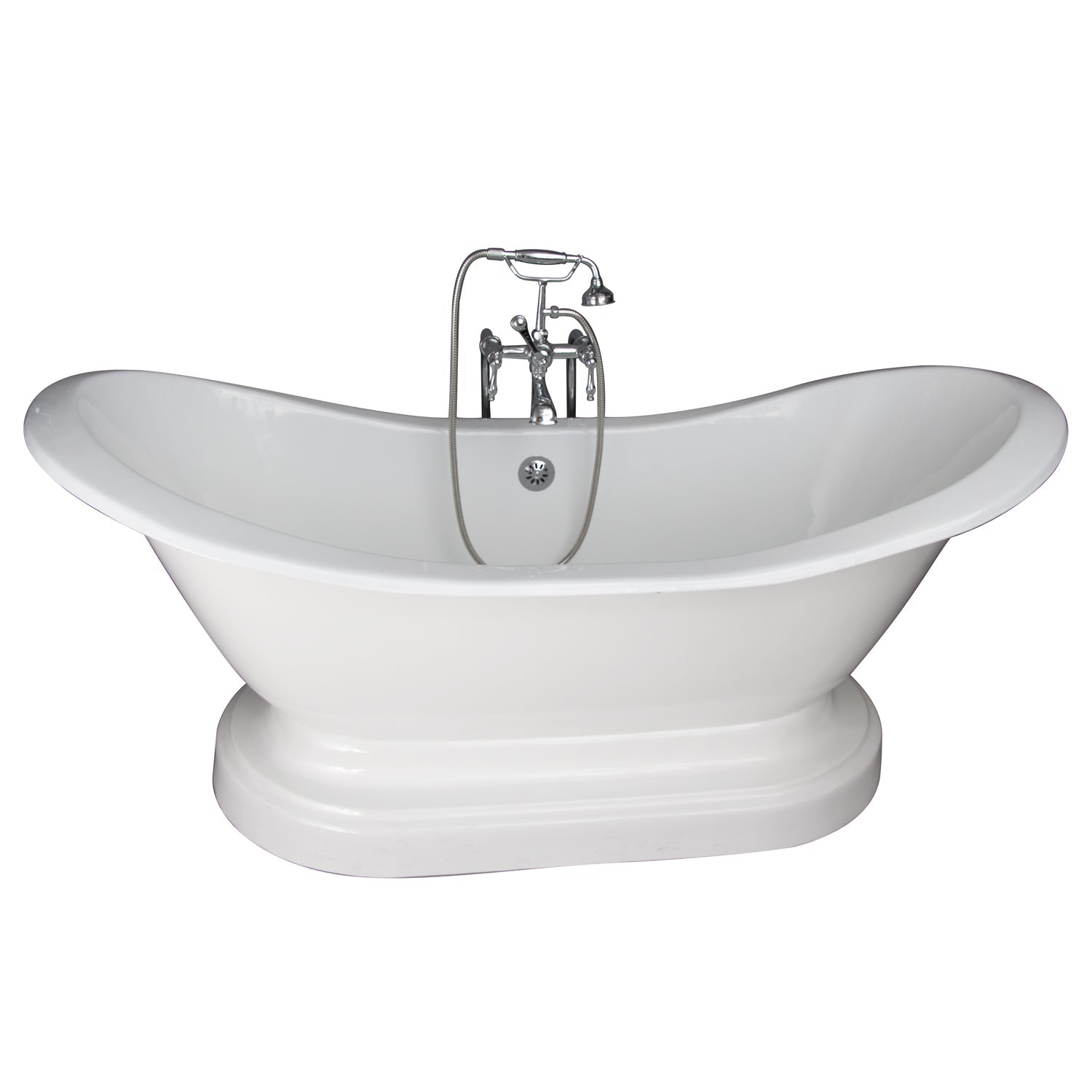 Marshall 72" Cast Iron Double Slipper Tub Kit-Polished Chrome Accessories