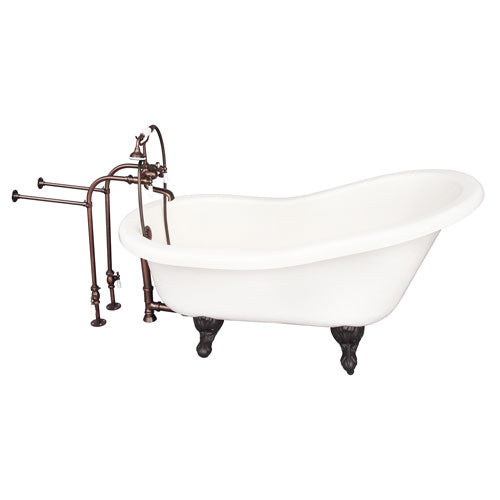Estelle 60″ Acrylic Slipper Tub Kit in Bisque – Oil Rubbed Bronze Accessories