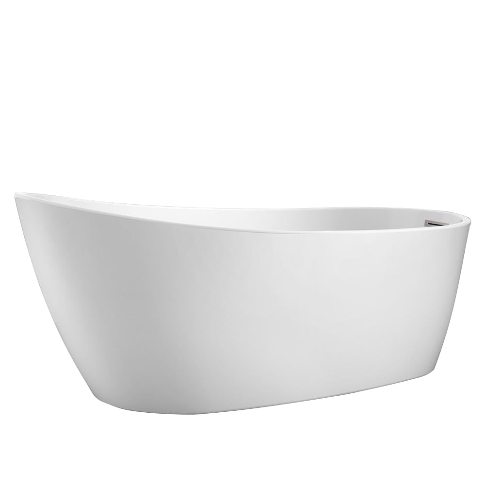 Lorenzo 60" Acrylic Slipper Tub with Integral Drain and Overflow