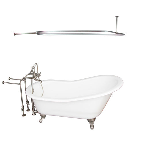 Griffin 61″ Cast Iron Slipper Tub Kit – Brushed Nickel Accessories