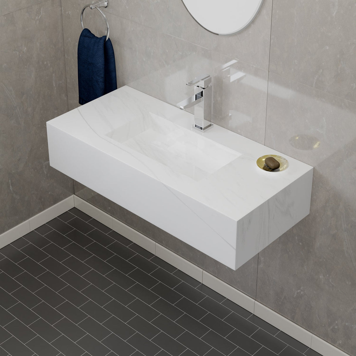 Precious 40" Wall-Hung Sink with Invisible Drain