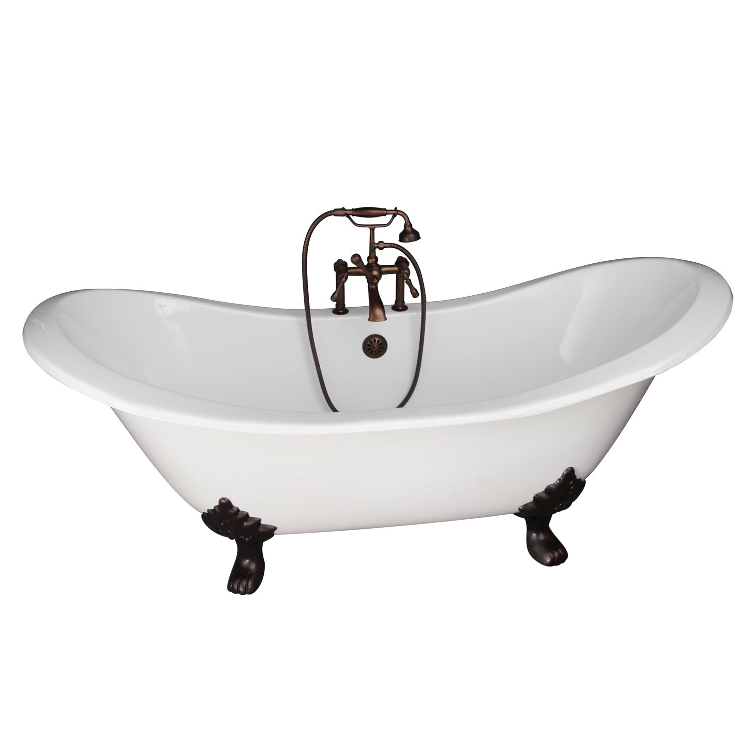 Marshall 72″ Cast Iron Double Slipper Tub Kit – Oil Rubbed Bronze Accessories