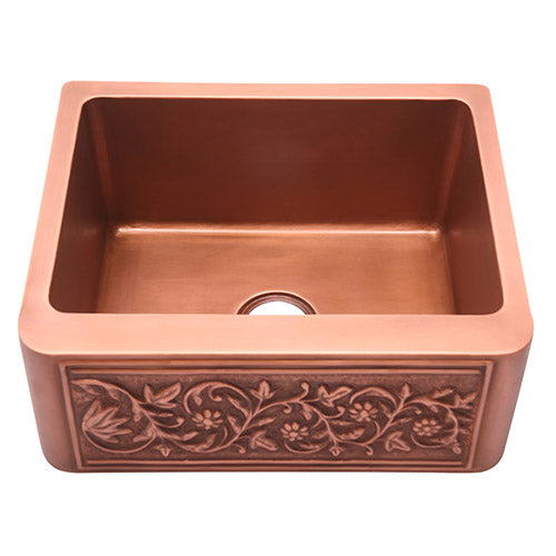Cilantro Single Bowl Copper Apron-Front Sink