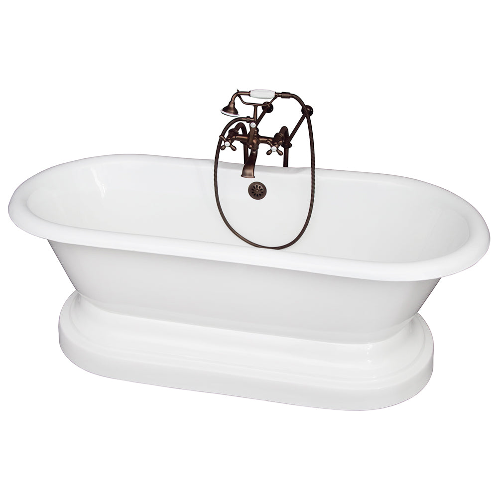 Duet 67″ Cast Iron Double Roll Top Tub Kit – Oil Rubbed Bronze Accessories