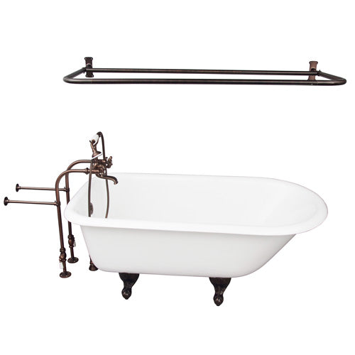 Bartlett 60″ Cast Iron Roll Top Tub Kit – Oil Rubbed Bronze Accessories