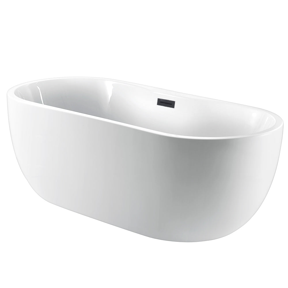 Pilar 65" Acrylic Freestanding Tub with Integral Drain and Overflow