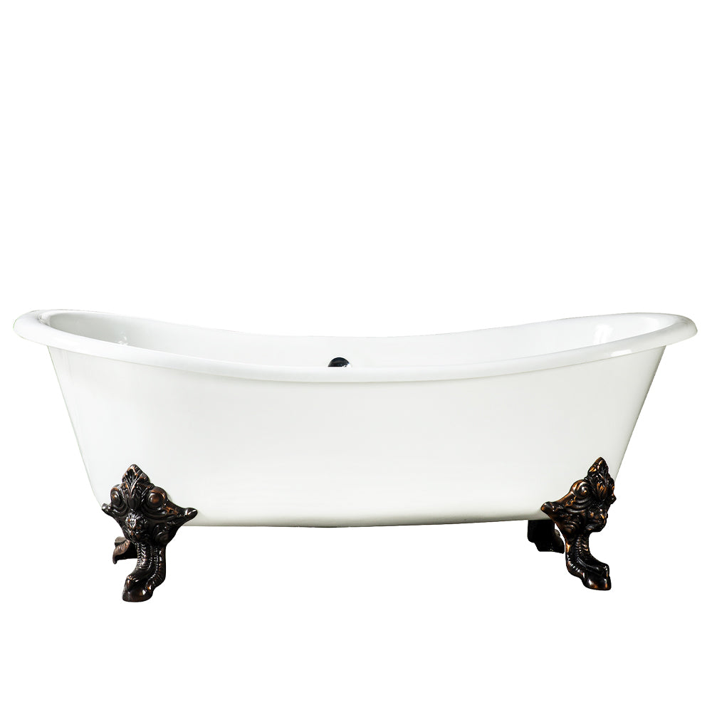 Nelson 72" Cast Iron Double Slipper Tub