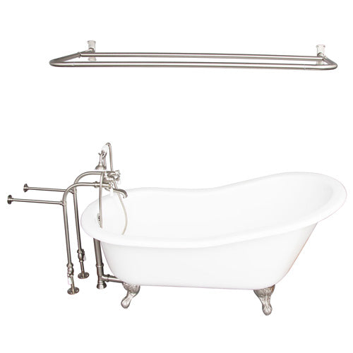 Griffin 61″ Cast Iron Slipper Tub Kit – Brushed Nickel Accessories