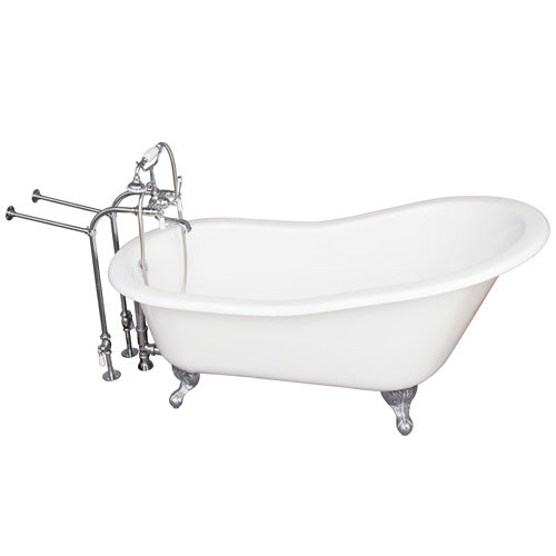Icarus 67″ Cast Iron Slipper Tub Kit – Polished Chrome Accessories
