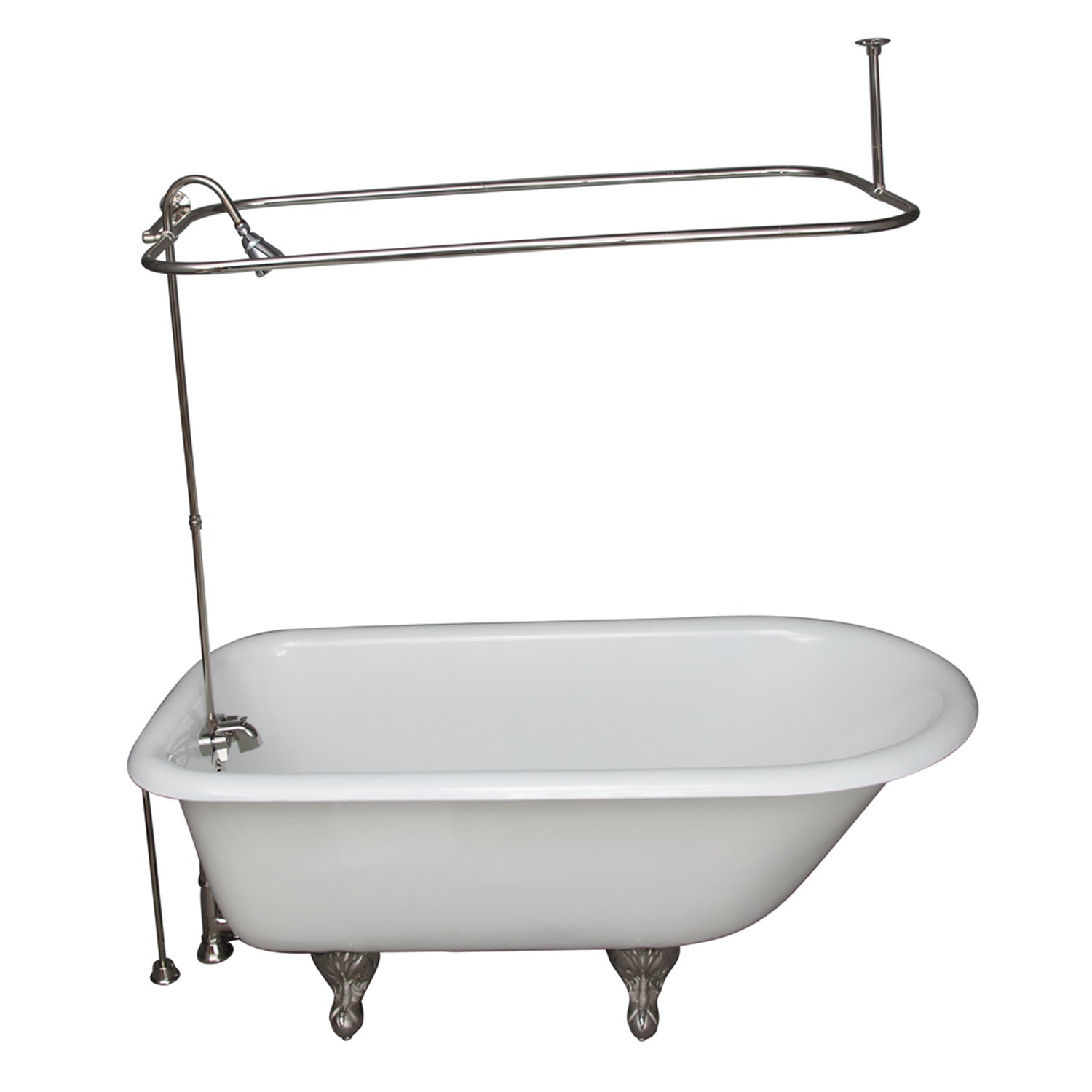 Brocton 65″ Cast Iron Roll Top Tub Kit – Polished Nickel Accessories