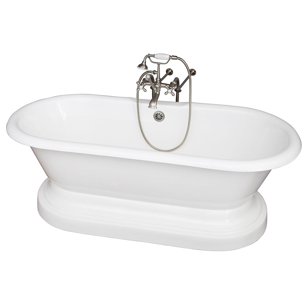 Duet 67″ Cast Iron Double Roll Top Tub Kit – Brushed Nickel Accessories