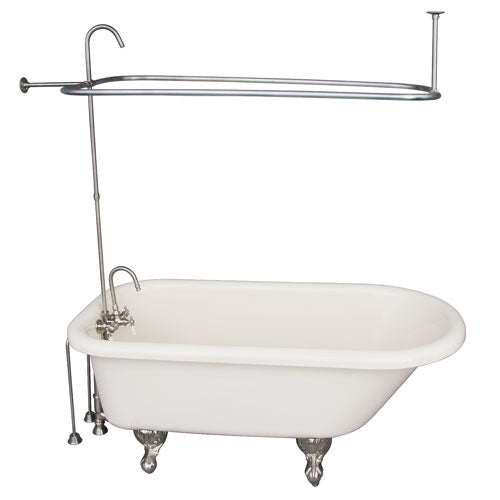 Anthea 60″ Acrylic Roll Top Tub Kit in Bisque – Brushed Nickel Accessories