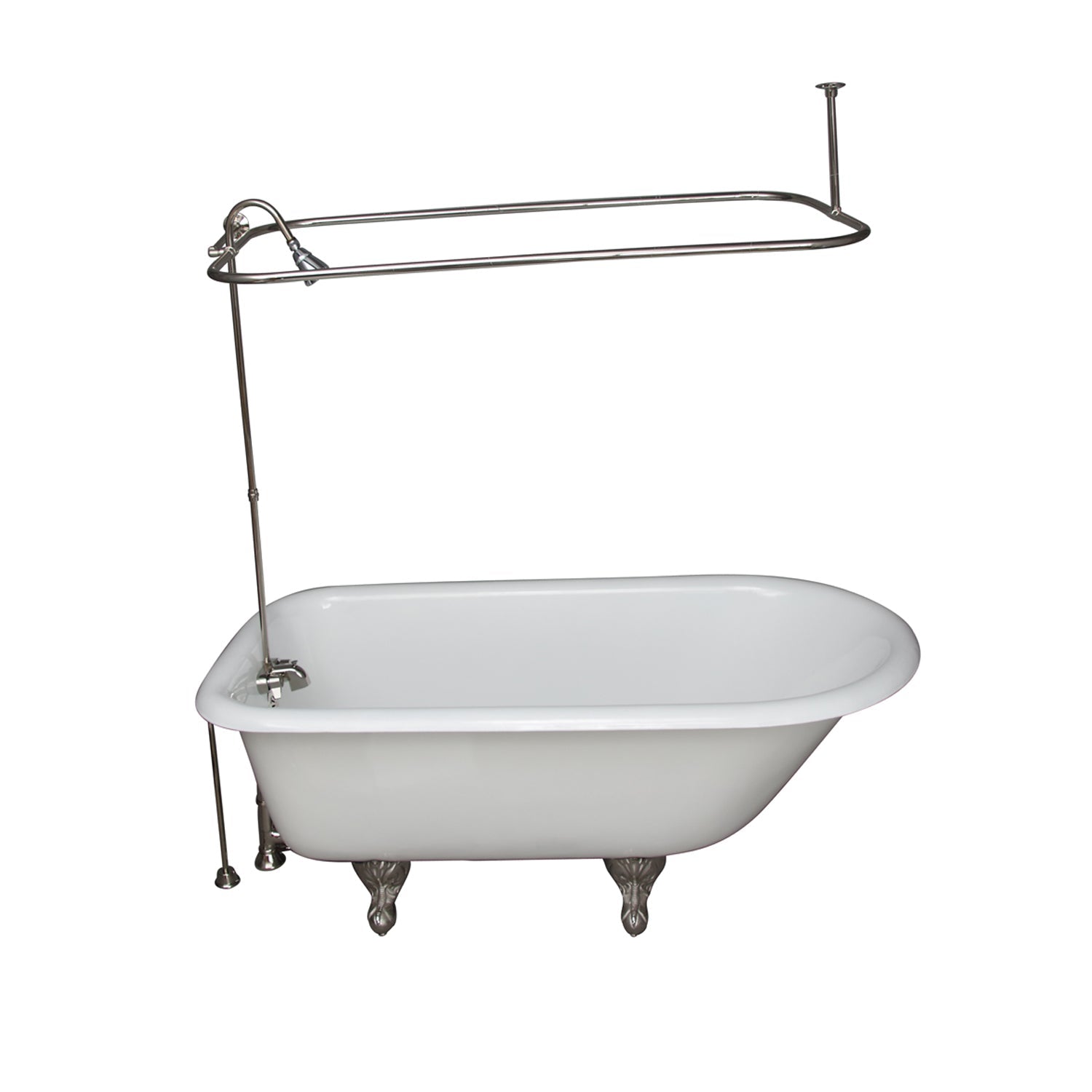 Antonio 55" Cast Iron Roll Top Tub Kit-Polished Nickel Accessories