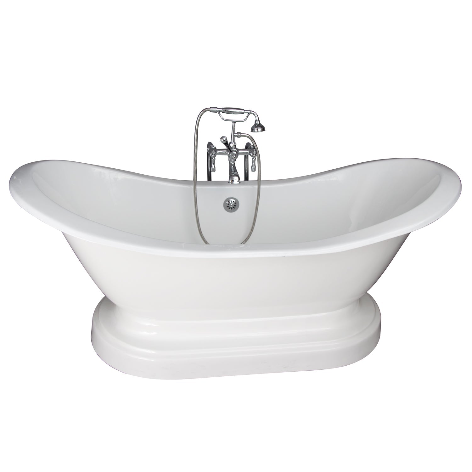 Marshall 72″ Cast Iron Double Slipper Tub Kit – Polished Chrome Accessories