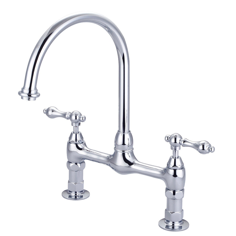 Harding Kitchen Bridge Faucet with Metal Lever Handles
