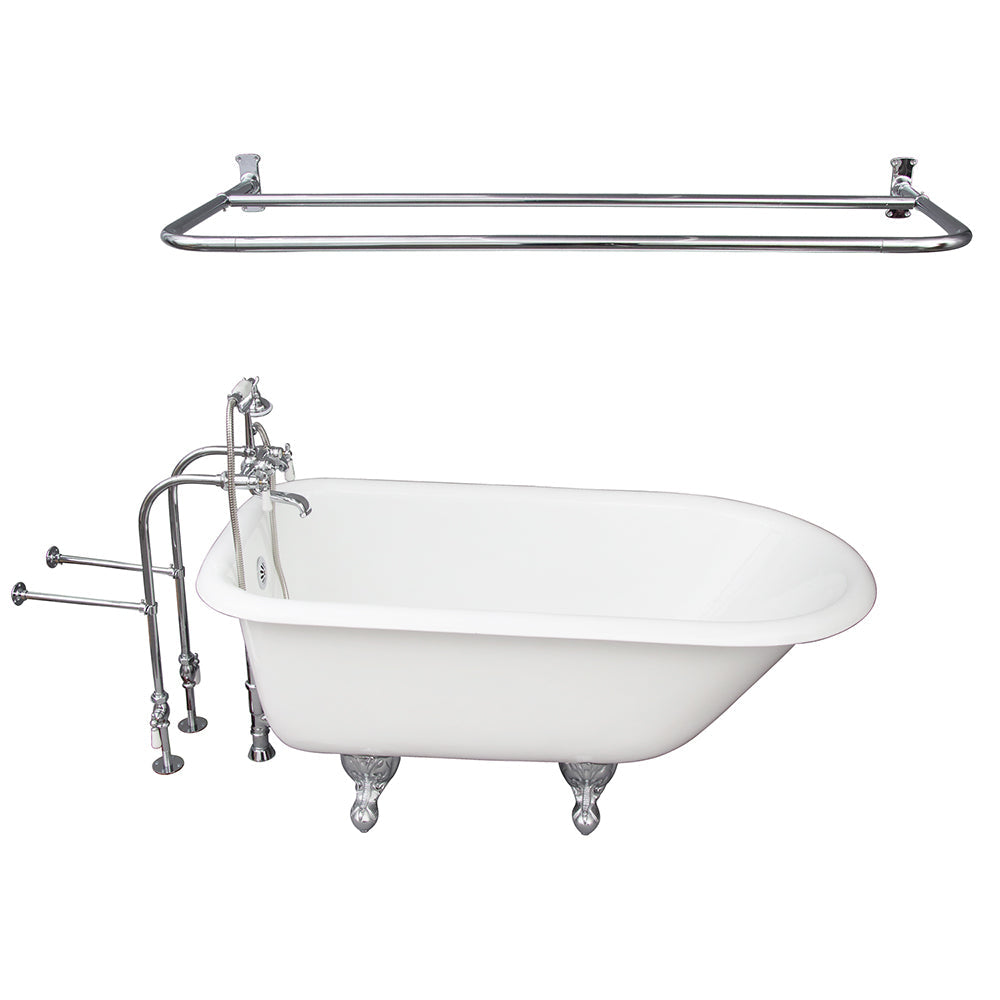 Antonio 55″ Cast Iron Roll Top Tub Kit – Polished Chrome Accessories