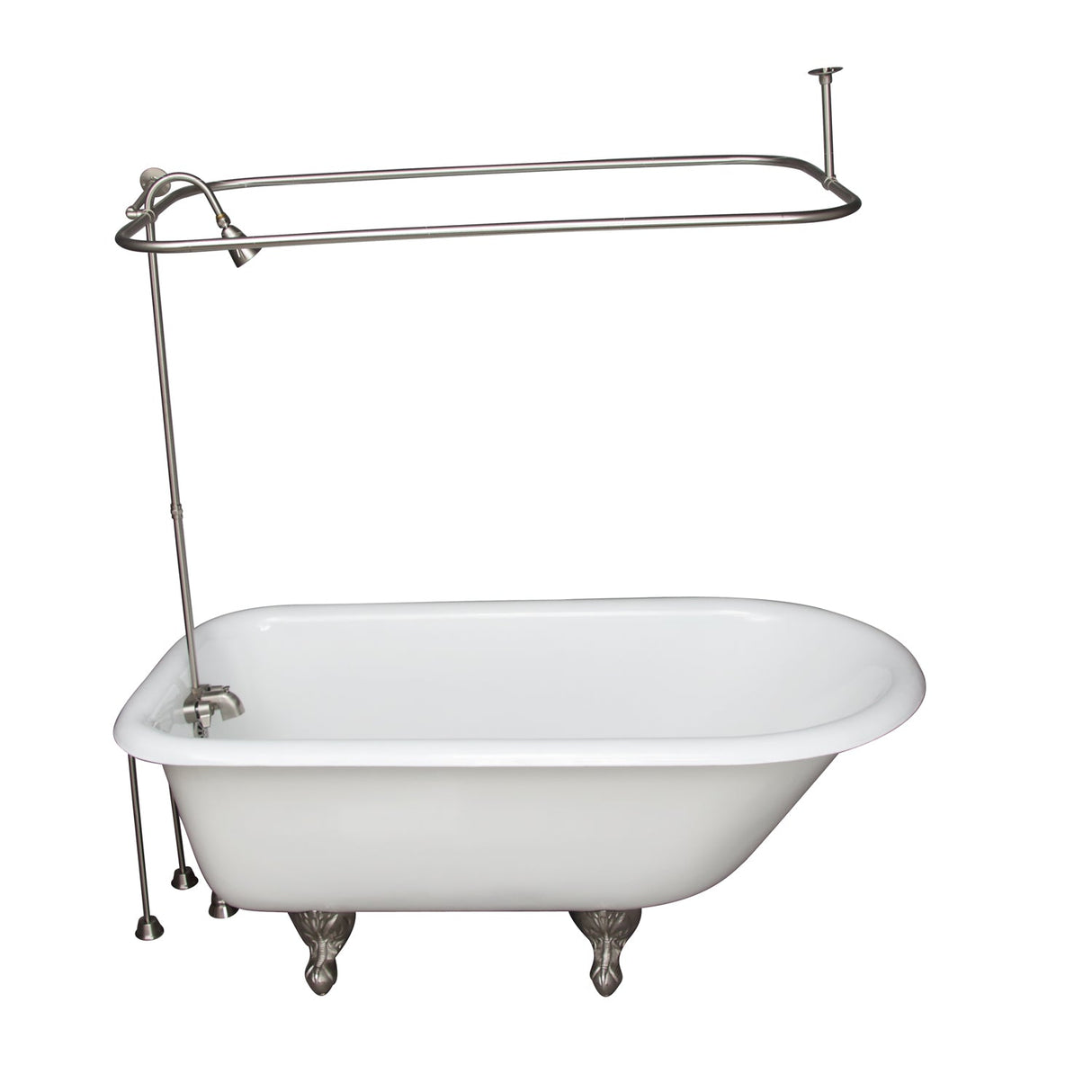 Antonio 55" Cast Iron Roll Top Tub Kit-Brushed Nickel Accessories