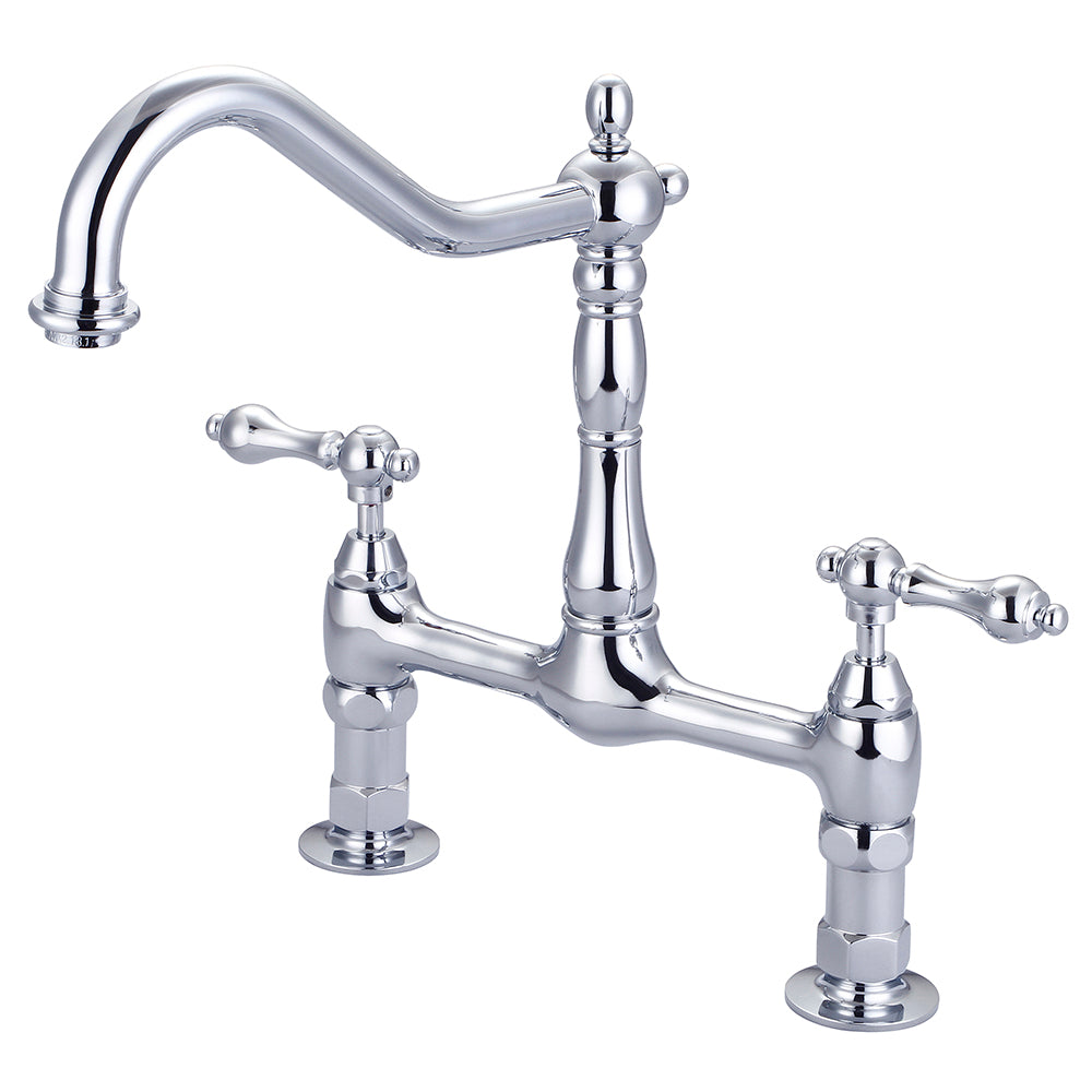 Guthrie Kitchen Bridge Faucet with Metal Lever Handles