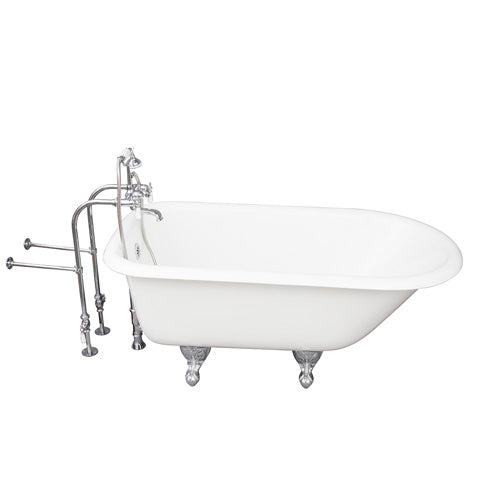 Antonio 55″ Cast Iron Roll Top Tub Kit – Polished Chrome Accessories