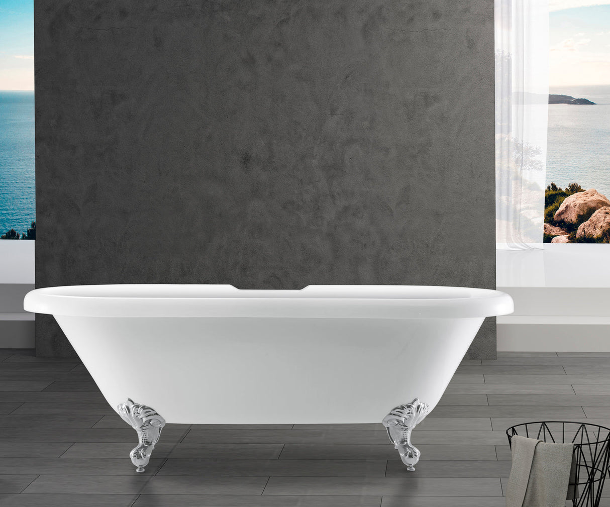 Claudia 67" Acrylic Double Roll Top Tub