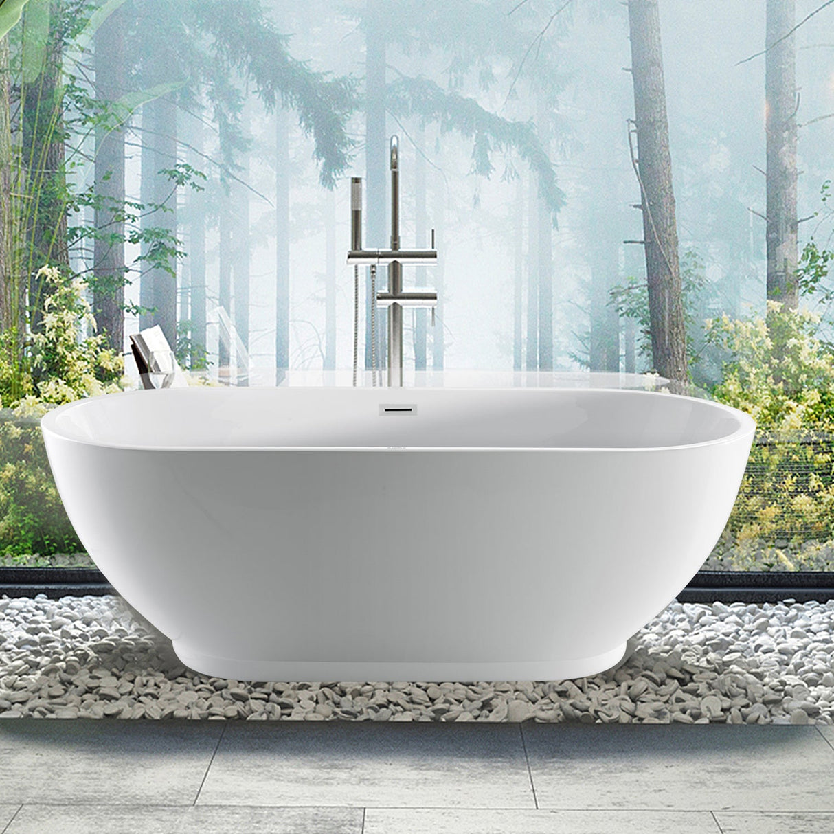 Radcliff 67" Acrylic Tub with Integral Drain and Overflow