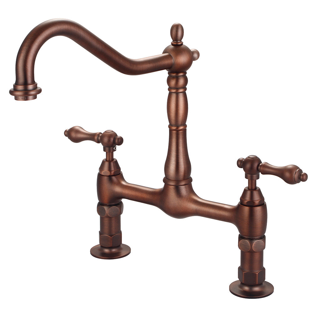 Guthrie Kitchen Bridge Faucet with Metal Lever Handles
