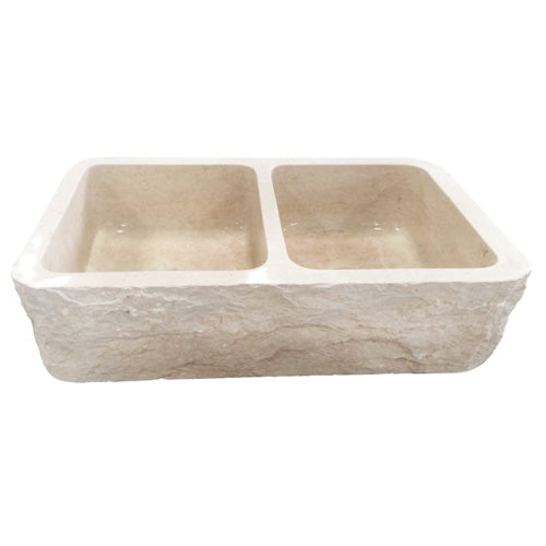 Rushmore Double Bowl Marble Apron-Front Sink