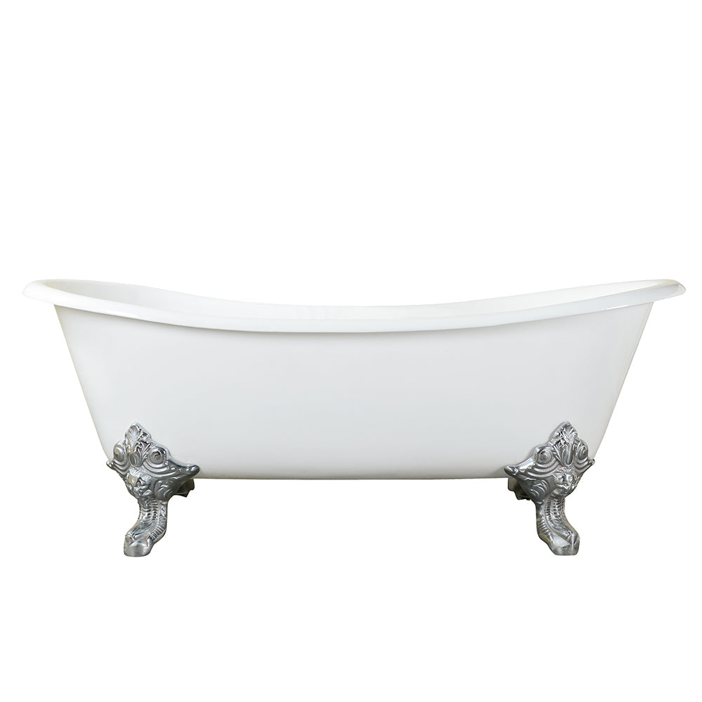 Nelson 72" Cast Iron Double Slipper Tub