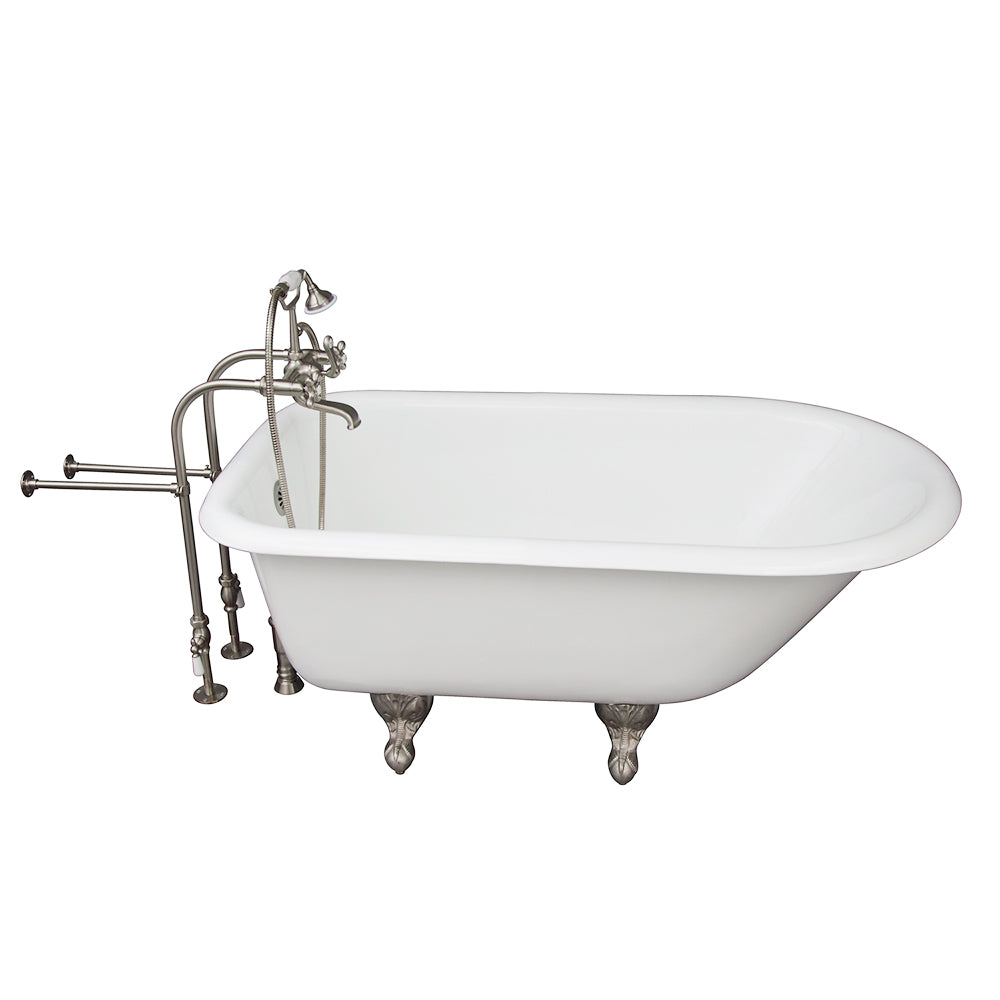 Antonio 55″ Cast Iron Roll Top Tub Kit – Brushed Nickel Accessories