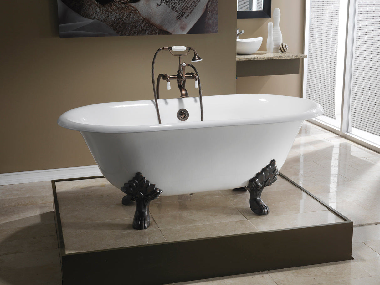Dawson 61" Cast Iron Double Roll Top Tub