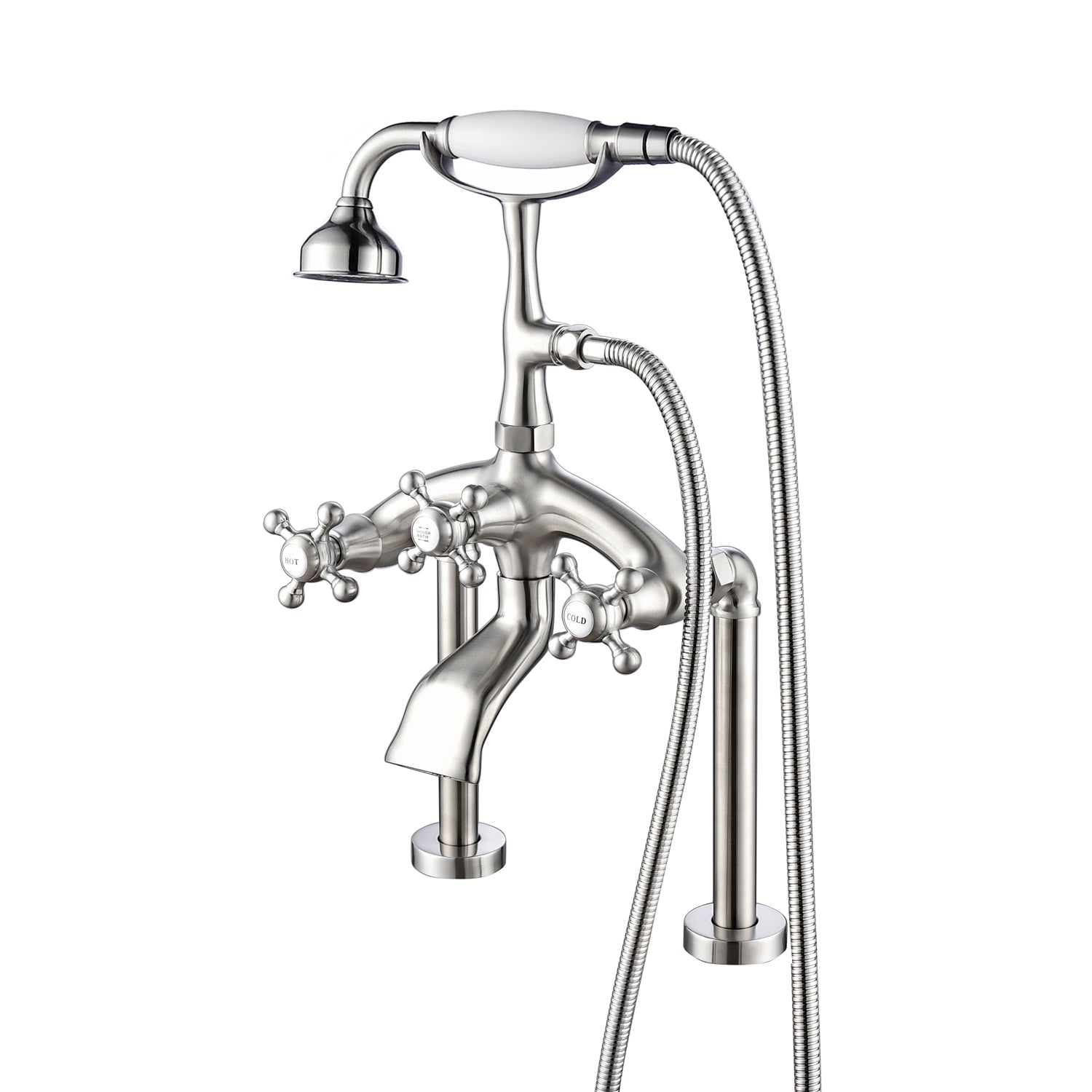 Tub Rim-Mounted Filler with Diverter