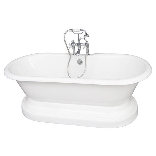 Duet 67″ Cast Iron Double Roll Top Tub Kit – Polished Chrome Accessories