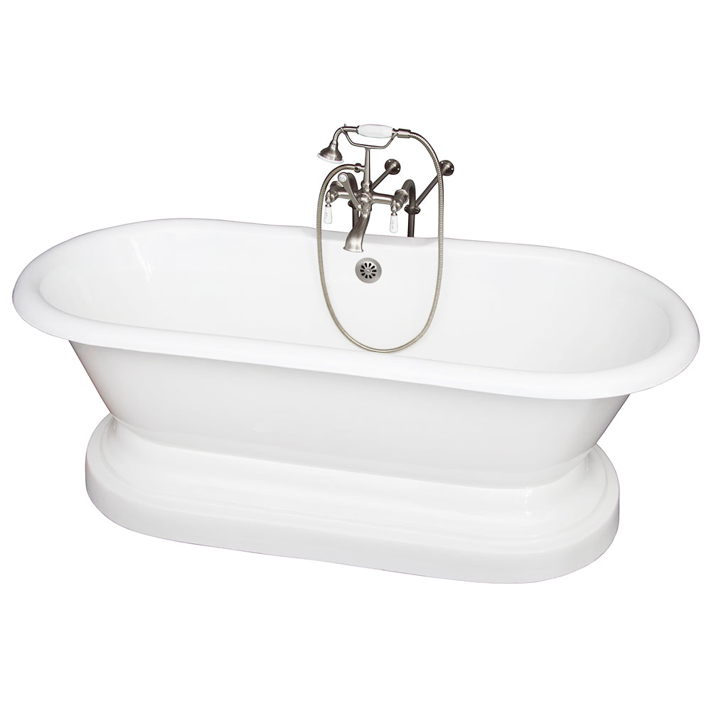 Duet 67″ Cast Iron Double Roll Top Tub Kit – Brushed Nickel Accessories